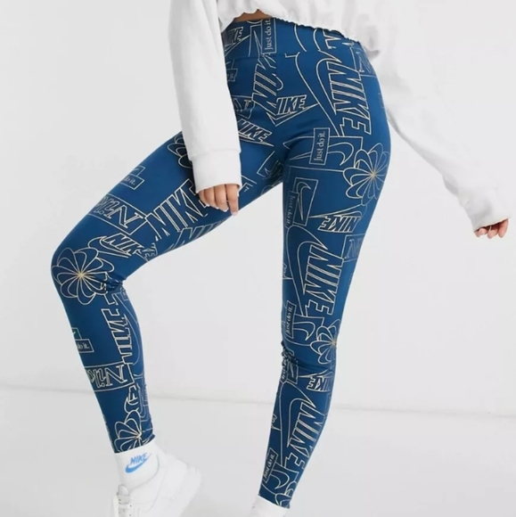 Nike Sportswear Icon Clash High Waisted Tights CU6861-460 Valerian Blue-Sizes - Picture 1 of 3